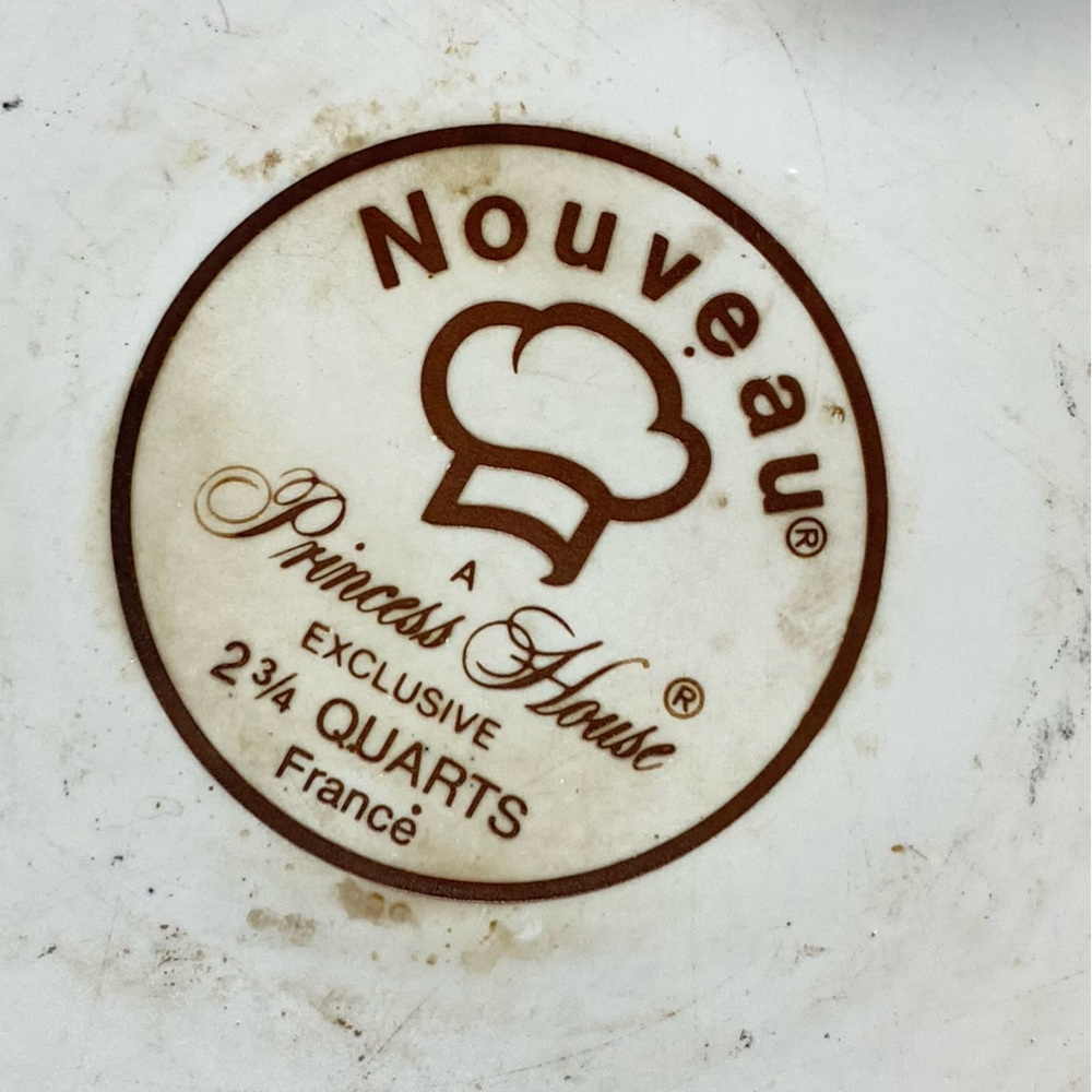 Vintage Princess House Nouveau Convertible Ceramic 2qt Sauce Pan With Lid - Picture 3 of 15